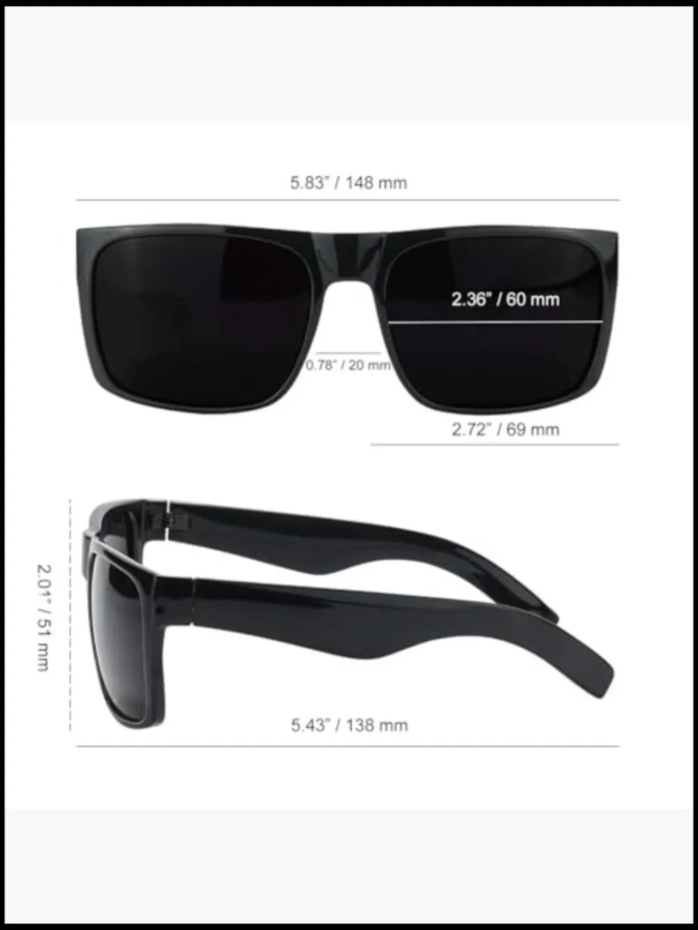 Super Dark Polarized Oversized Sunglasses Men XL Big Head Fit Wide Shades